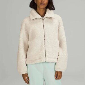 Lululemon - Cinchable Fleece Zip-Up Jacket Coat - White Opal - Size‎ 10